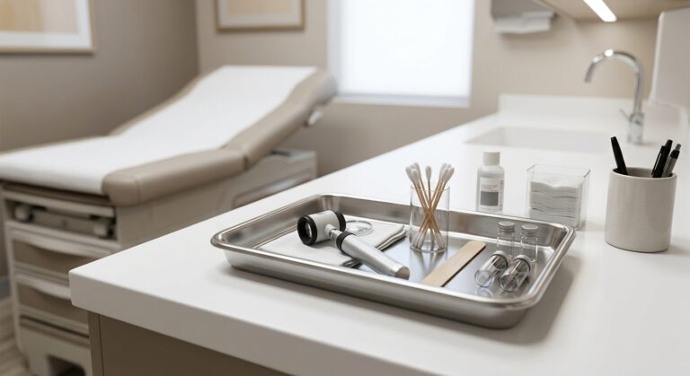 Dermatologist's exam tools, for cases when an ingrown hair needs professional treatment