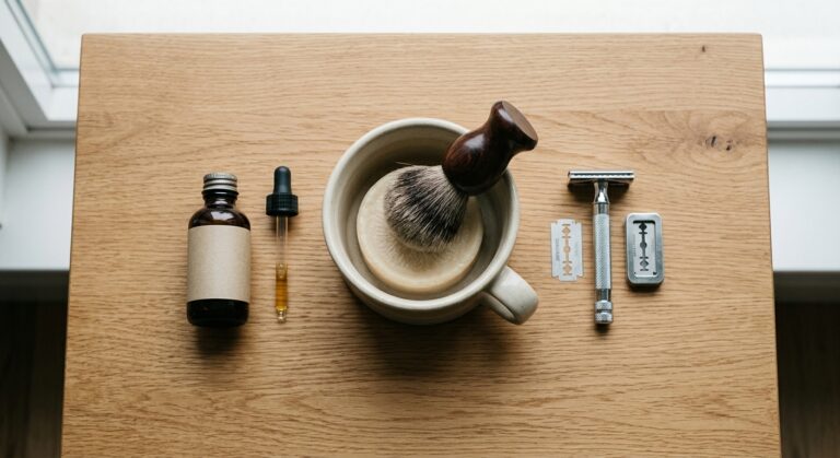 A simple pre-shave routine setup to help prevent ingrown hairs
