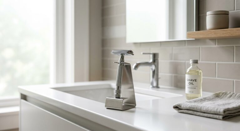 Safety Razor Standing Upright